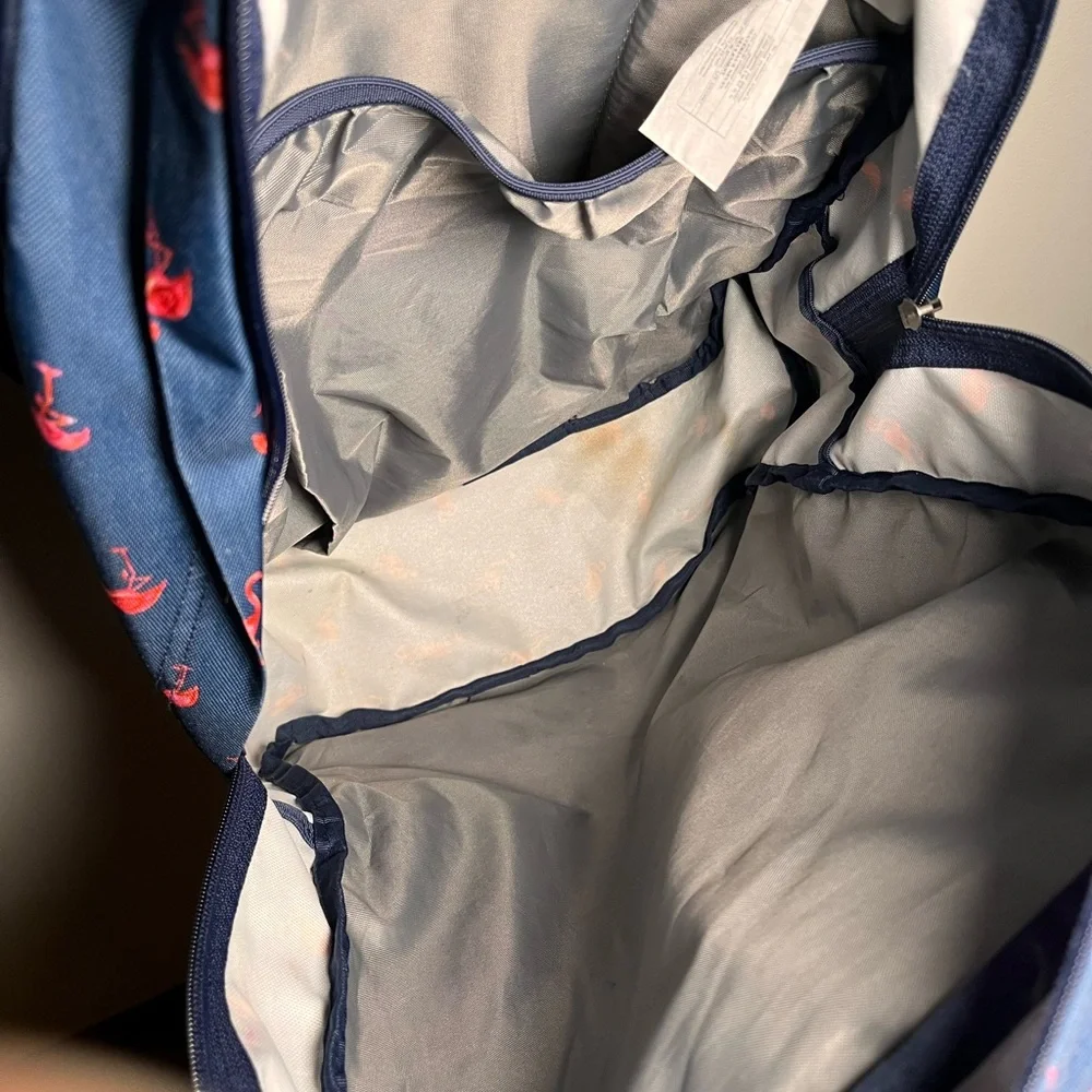 Jansport Trans Blue‎ Backpack with Pink Flamingos